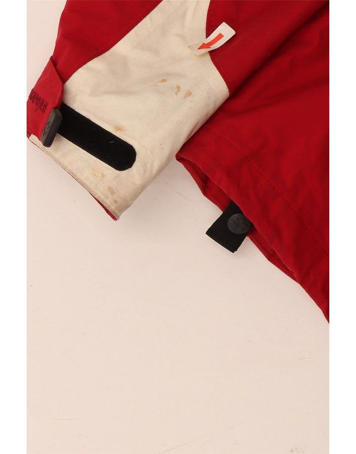 Jack Wolfskin Dame Windbreaker Jacket UK 10 Small Red Colourblock