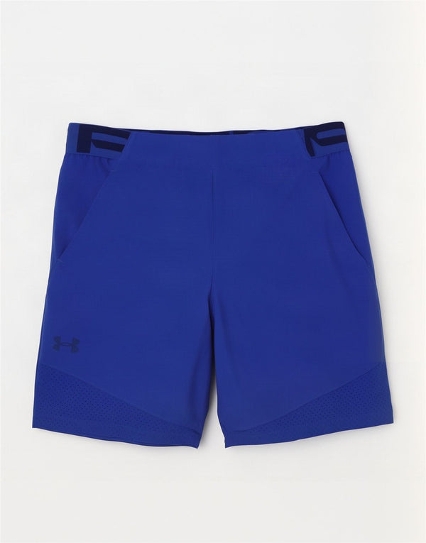 Under Armour Herre Heat Gear Graphic Sports Shorts Large Blue