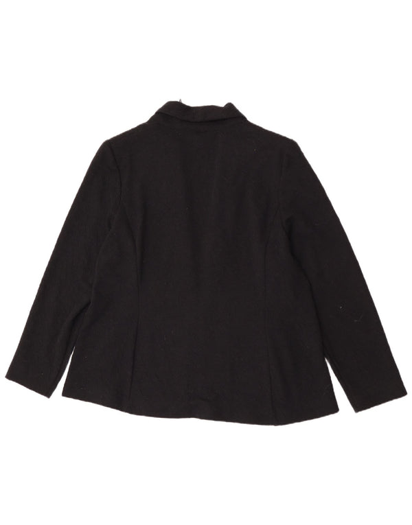 Marks & Spencer Womens Open Blazer Jacket UK 20 2XL Black Polyester