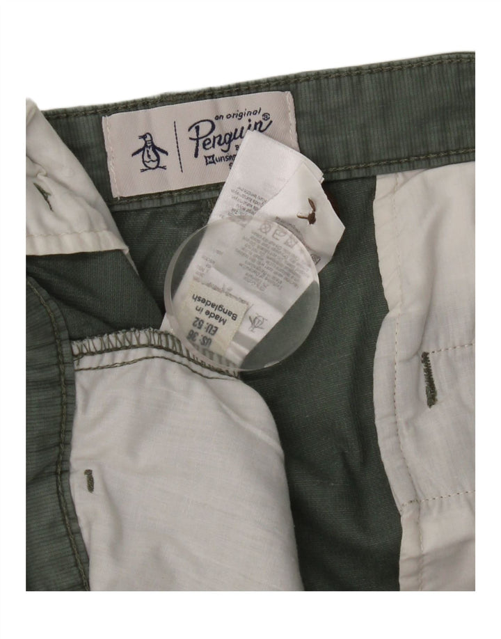 Penguin Herre Chino Shorts W36 Stor Grøn Bomuld