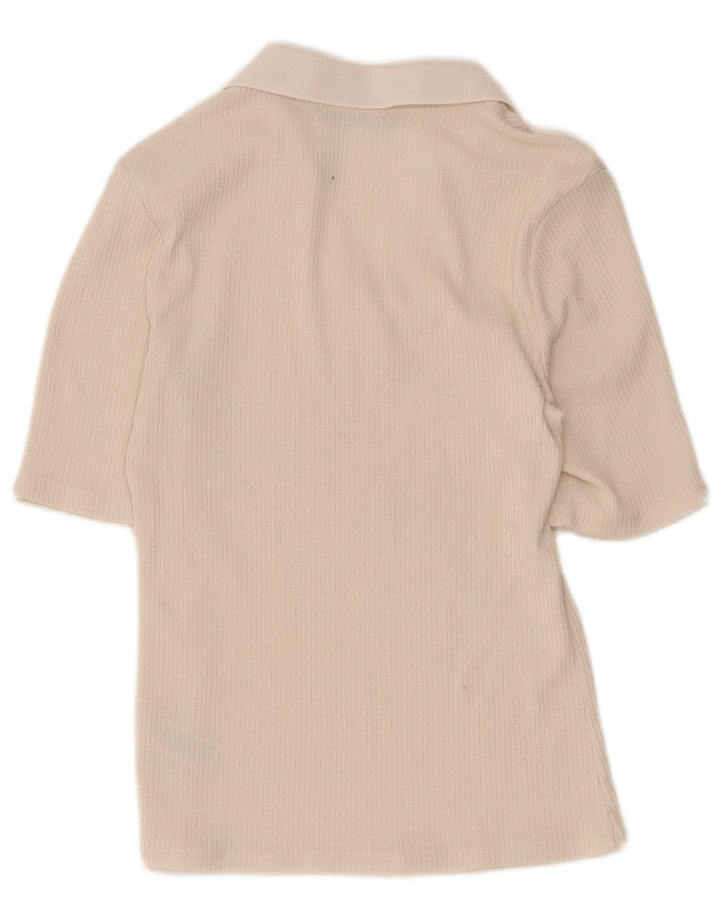 Marks & Spencer Dame Polo Shirt UK 12 Medium Beige Polyester