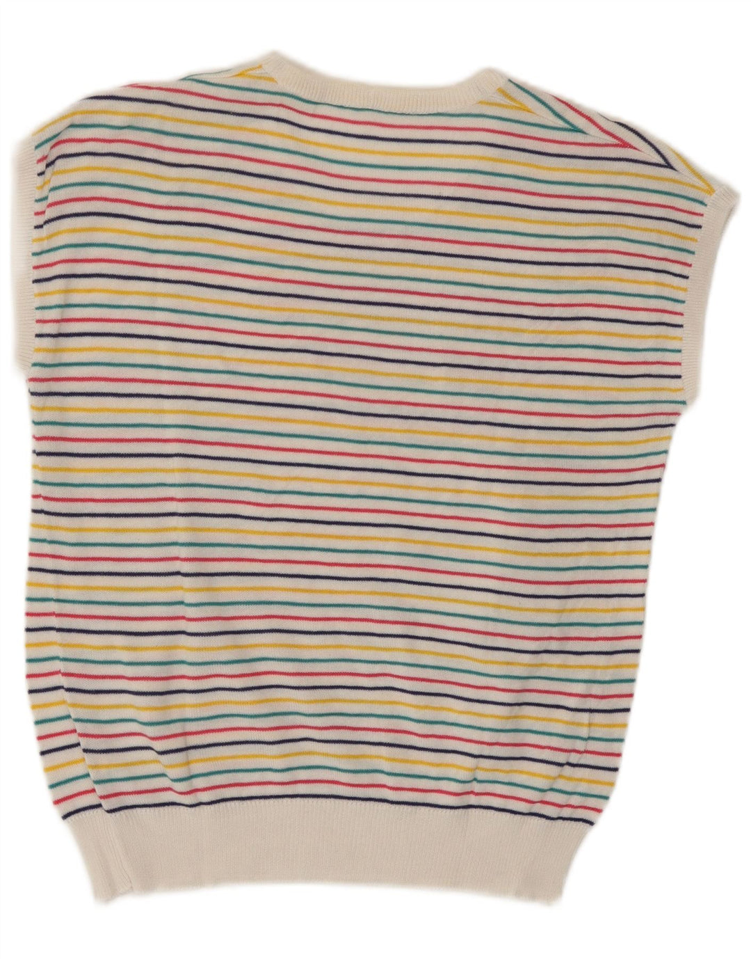 Vintage Dame Vest Tank Top UK 10 Small Multicolored Striped
