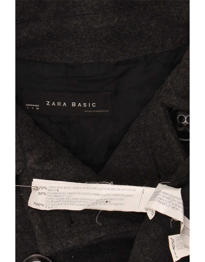 Zara Womens Pea Coat UK 14 Large Grey Uld
