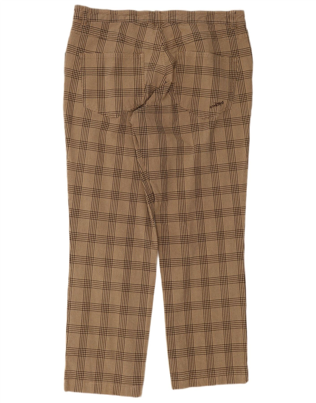 Chervo Straight Casual Bukser til mænd W34 L28 Beige Ternet polyamid