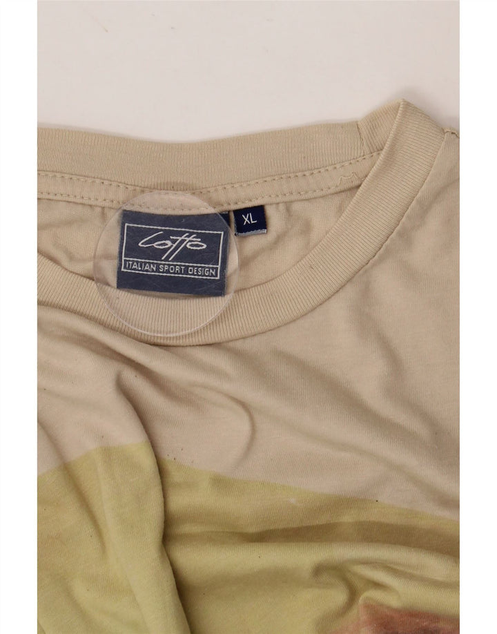 LOTTO Herre Grafisk T-Shirt Top XL Beige