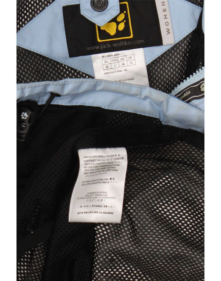 Jack Wolfskin Dame Hætte Regnjakke UK 12 Medium Blue Polyamide