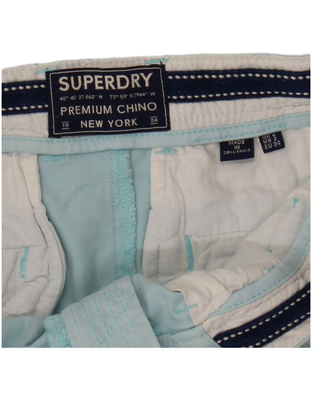 SUPERDRY Chino Shorts til kvinder UK 6 XS W25 Blå