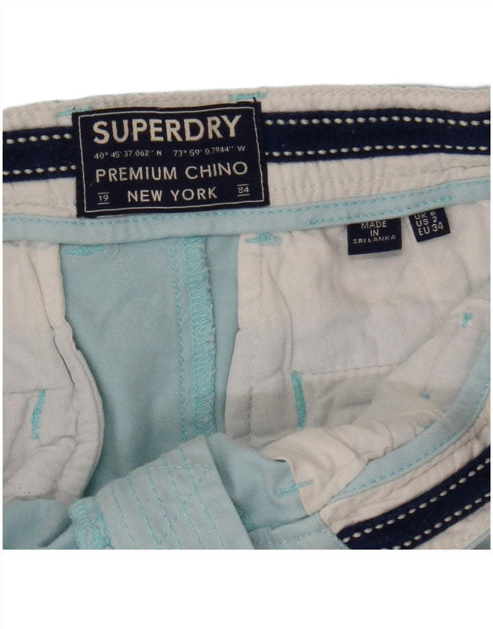 SUPERDRY Chino Shorts til kvinder UK 6 XS W25 Blå