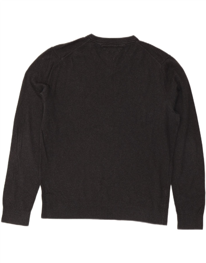 TOMMY HILFIGER Herre V-hals sweater XL Grå Bomuld