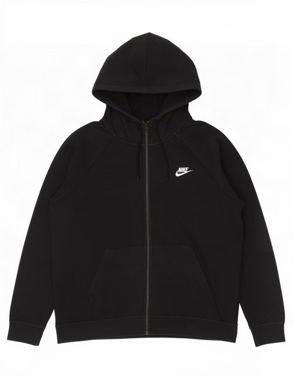 Nike hættetrøje med lynlås til mænd XL sort bomuld