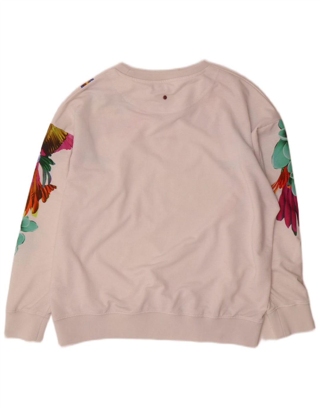Mistral Dame Sweatshirt Jumper UK 14 Medium White Floral Hawaiian