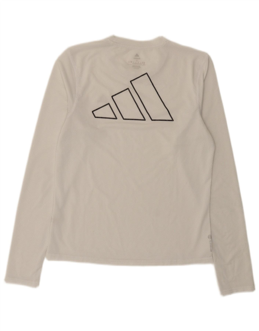 Adidas Dame Grafisk Top Langærmet UK 8/10 Small White Polyester