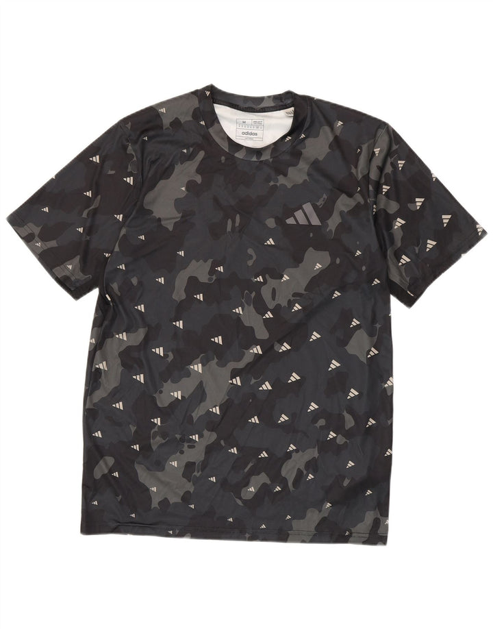 Adidas Herre Aeroready Grafisk T-Shirt Top Medium Sort Camouflage Polyester