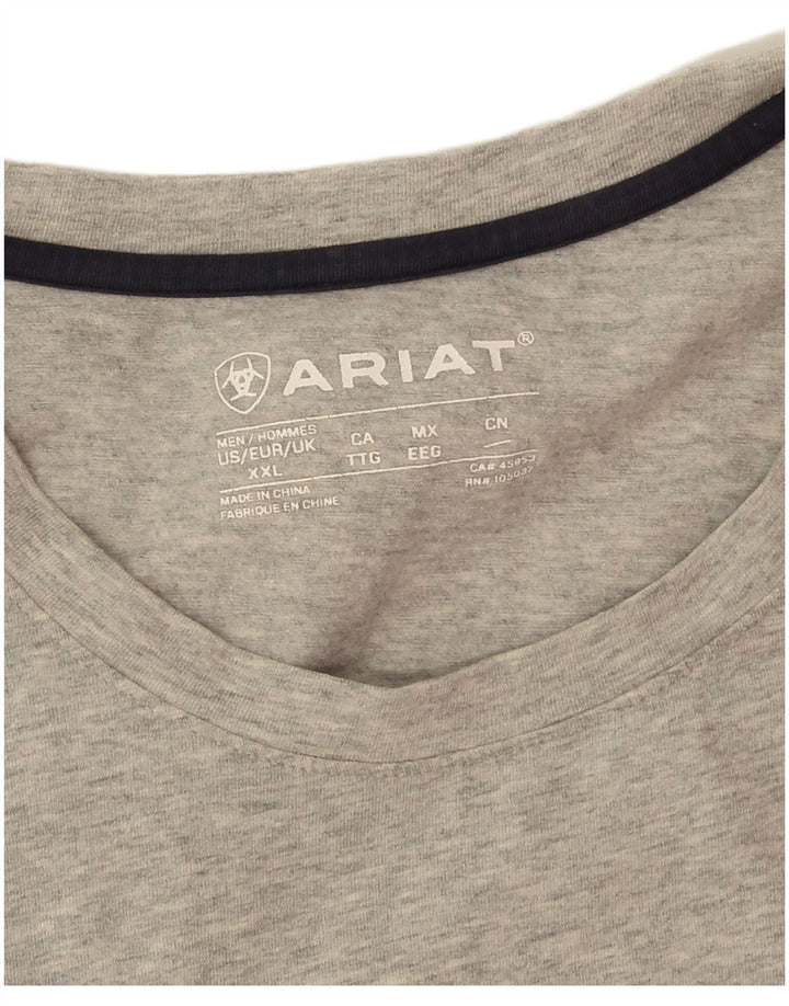 Ariat Herre Grafisk T-Shirt Top 2XL Grå Bomuld