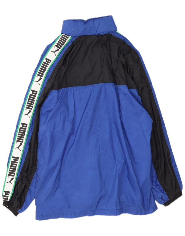 Puma Herre Grafisk Loose Fit Regnjakke UK 42 XL Blå Colourblock Polyamid