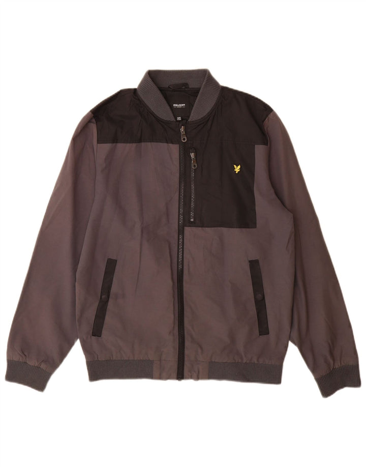 Lyle & Scott Boys Bomber Jacket 14-15 år Grå Colourblock Bomuld