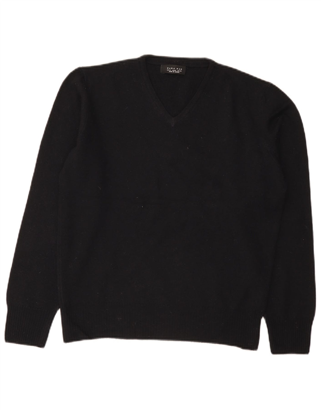 Zara Herre V-hals sweater Medium Sort Uld