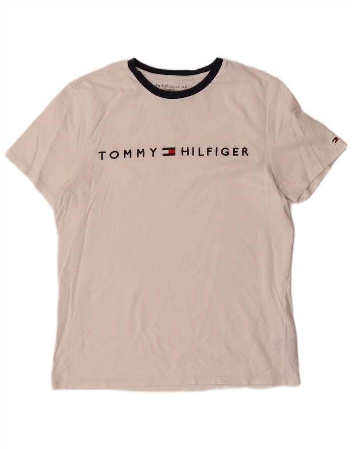 Tommy Hilfiger Herre grafisk T-shirt Top Medium White