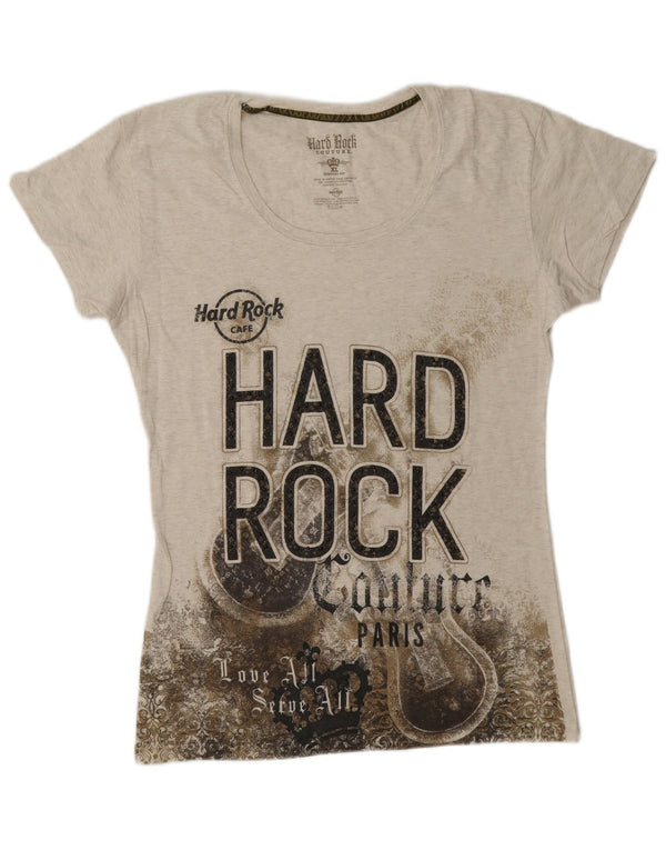 Hard Rock Cafe Girls Paris Grafisk T-Shirt Top 14-15 år XL Grå Flecked