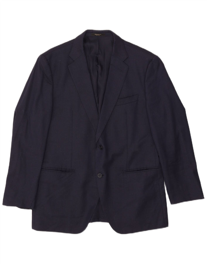 Massimo Dutti Herre 2-knaps blazerjakke EU 54 XL Marineblå Uld