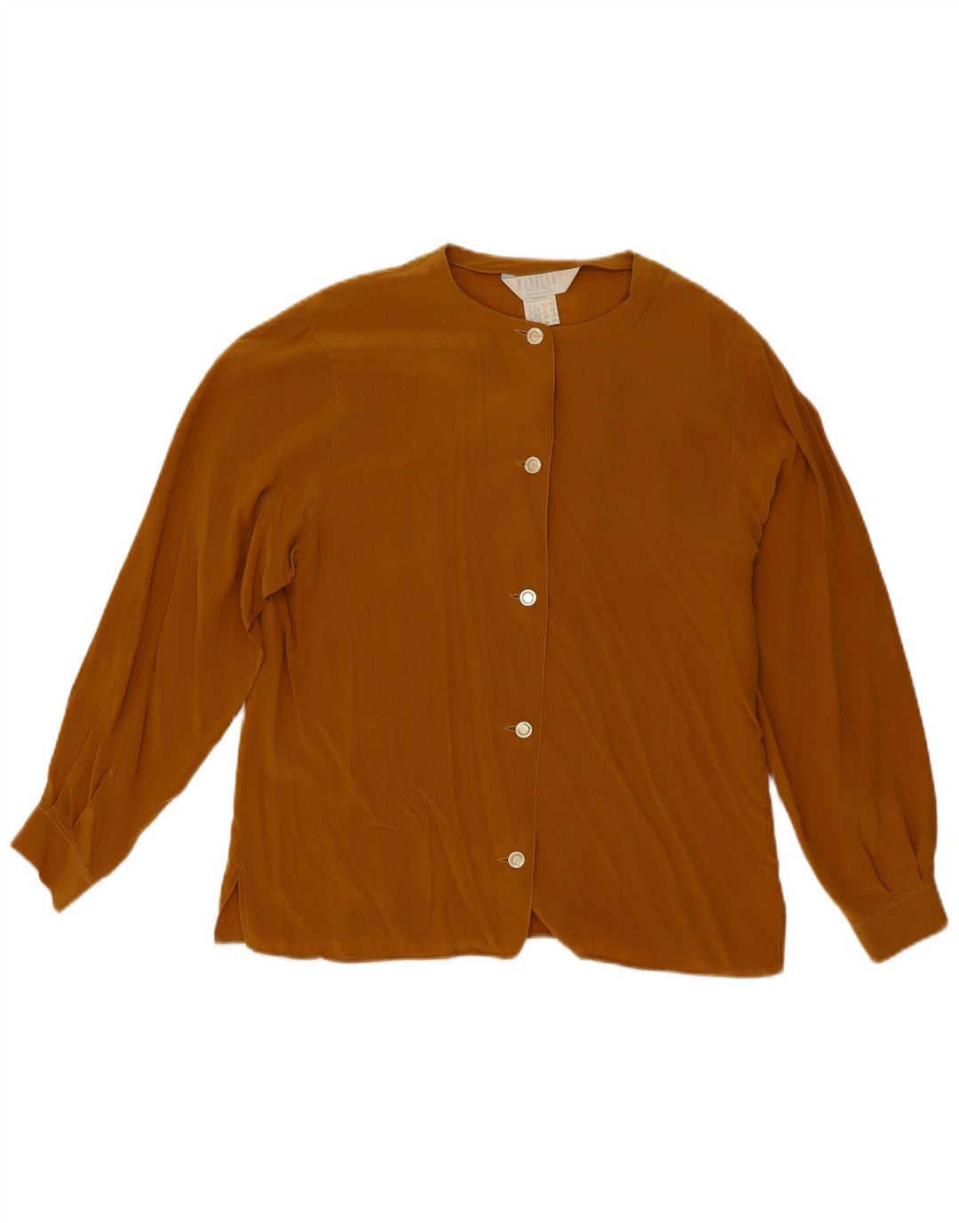 Marella skjortebluse til kvinder UK 12 Medium Brun Silke