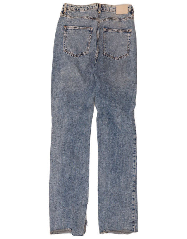 Zara Dame Højtaljede Lige Jeans EU 40 Medium W30 L33 Blå