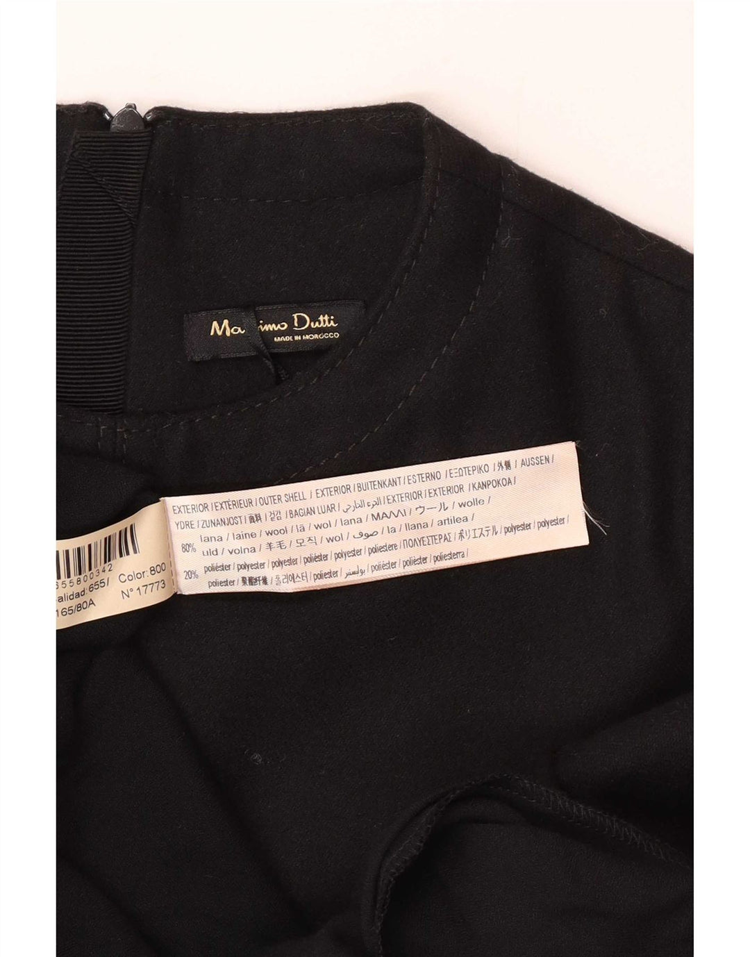 Massimo Dutti Dame Maxikjole EU 34 2XS Sort Uld