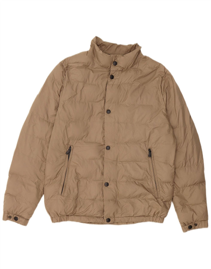Massimo Dutti Herre polstret jakke UK 36 Small Beige Polyester