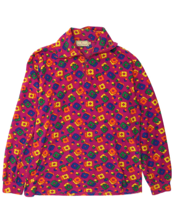 Conte of Florence Fleecetrøje med lynlås til kvinder UK 14 Medium Pink Geometrisk