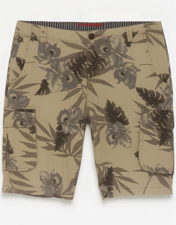 Ja Zee Herre Hawaiian Cargo Shorts Medium W32 Grøn Blomsterbomuld