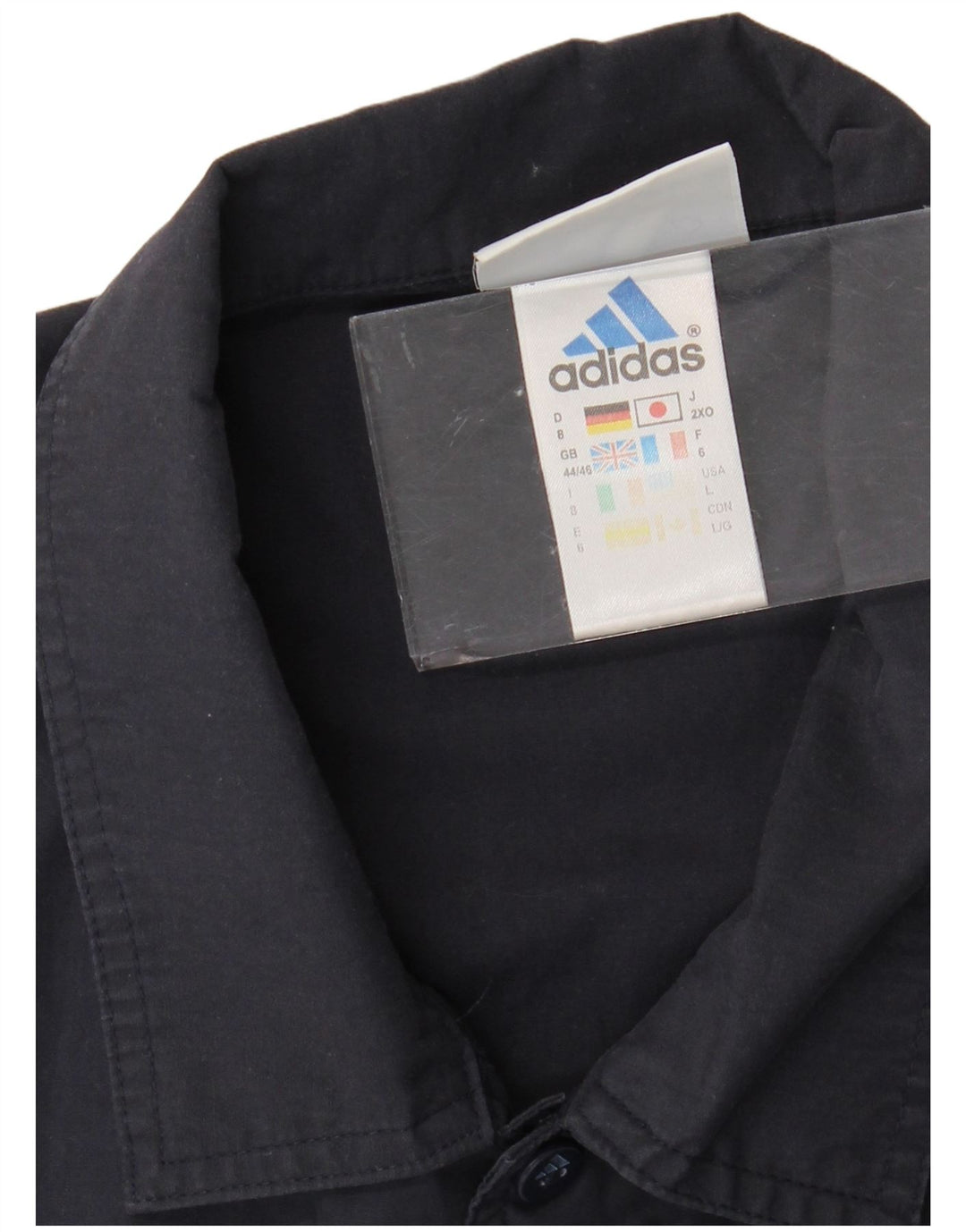ADIDAS Kortærmet Herreskjorte UK 44/46 Large Navy Blue Polyester
