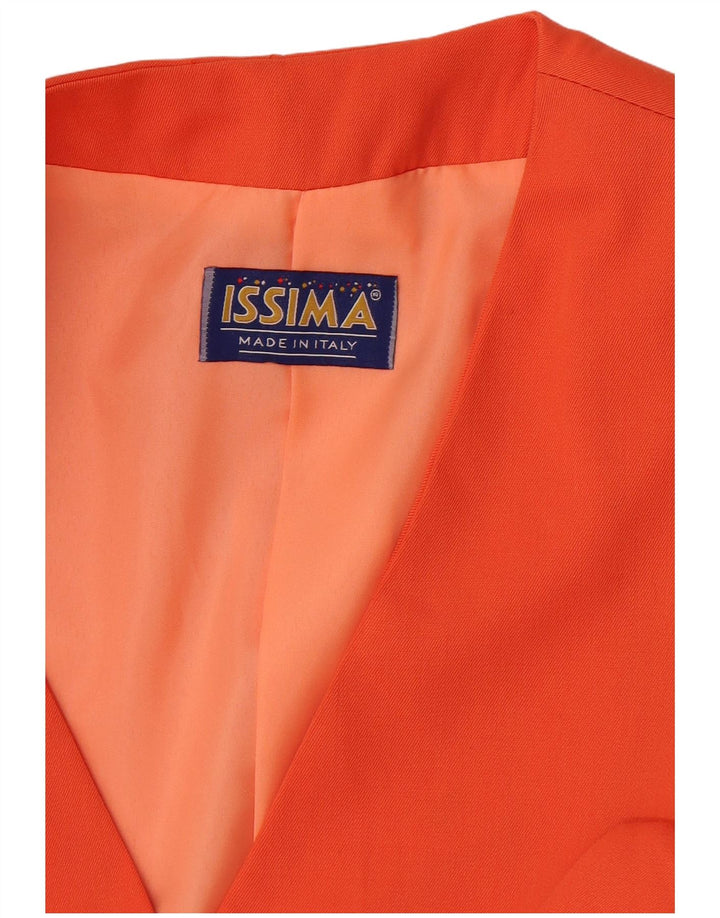 Issima Dame 5 Button Blazer Jacket UK 12 Medium Orange