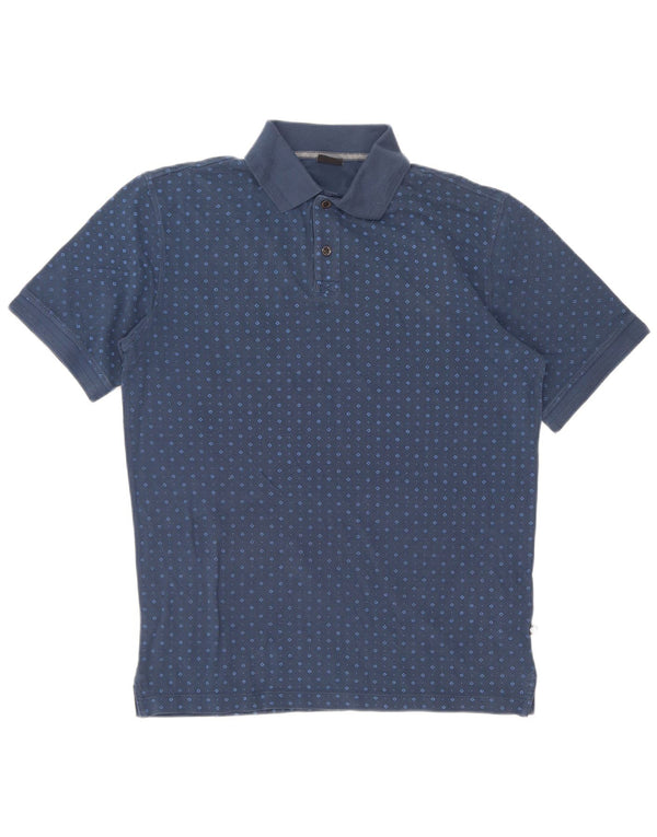 Bugatti herre poloshirt Medium blå plettet bomuld