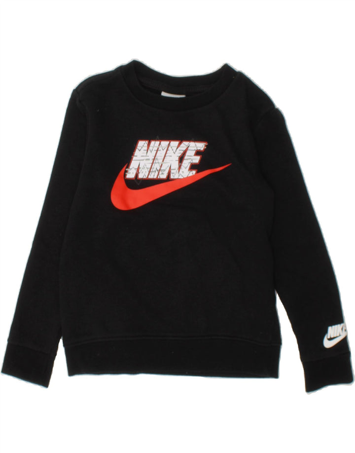 NIKE Boys Graphic Sweatshirt Jumper 2-3 Years Black Cotton Vintage Nike and Second-Hand Nike from Messina Hembry 