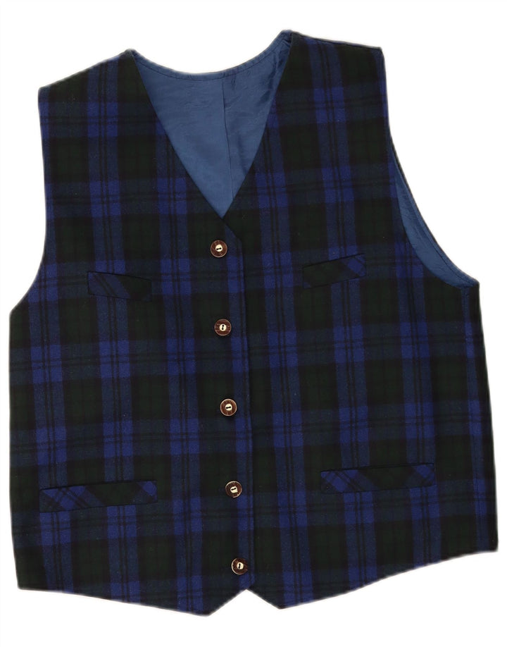 Hammerschmid Damevest UK 18 XL Blå Ternet Virgin Wool