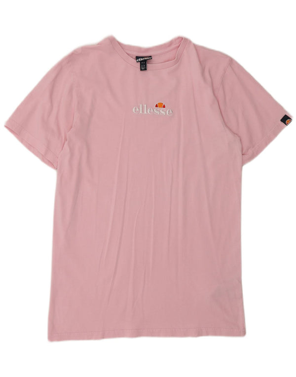 Ellesse Womens Grafisk T-Shirt Top UK 10 Small Pink Bomuld Logo