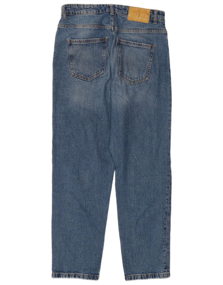 Zara Dame Jeans med høj talje EU 40 Medium W30 L28 Blå