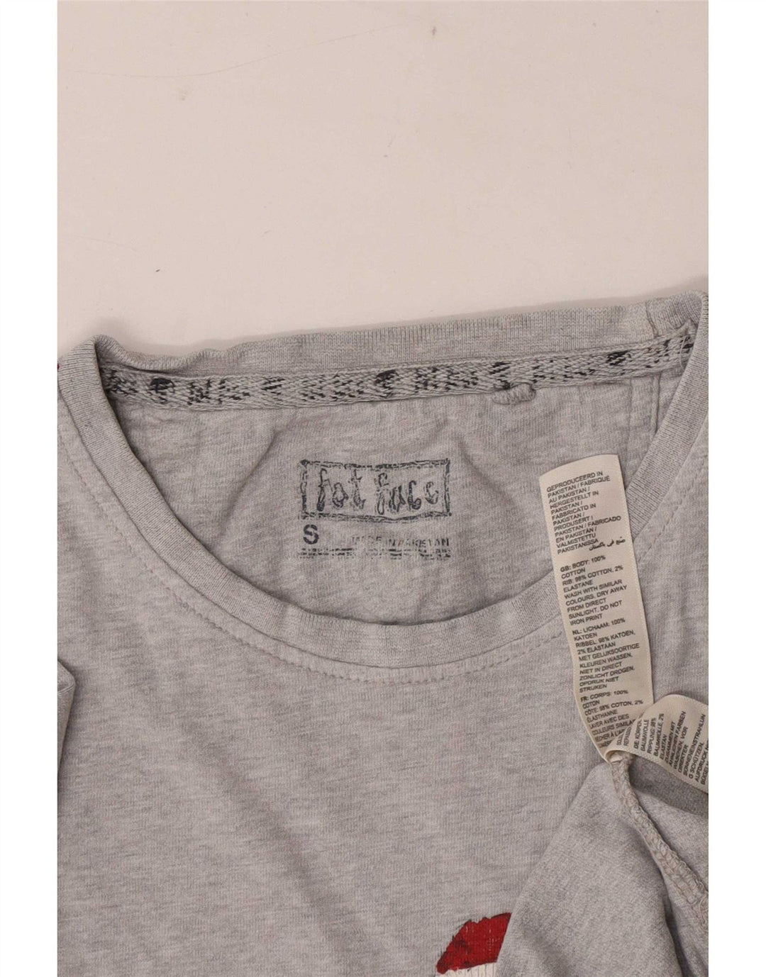 Fat Face Herre grafisk T-shirt Top Lille grå Flecked Bomuld