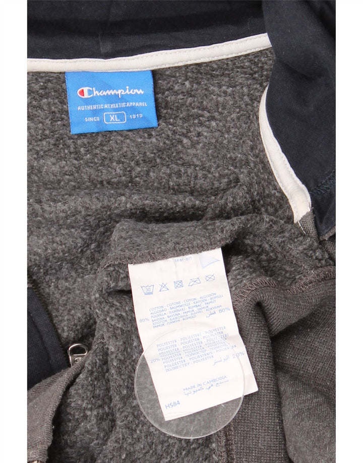 CHAMPION Hættetrøje med lynlås til mænd XL Grå Colourblock Bomuld