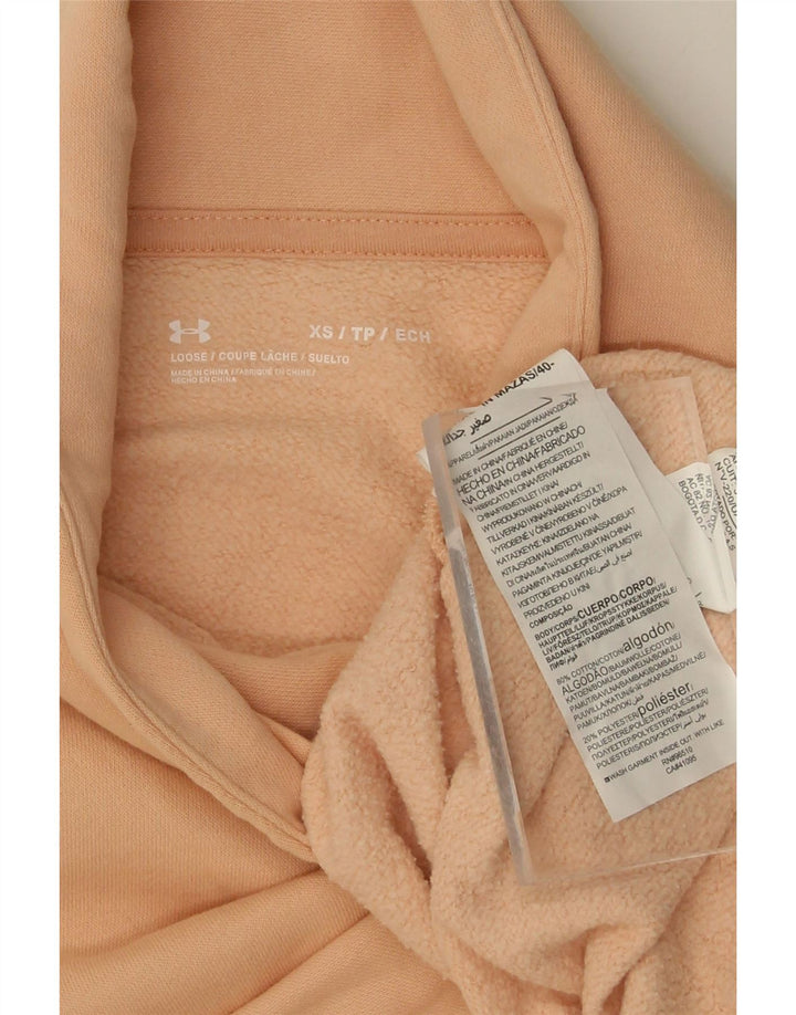 UNDER ARMOUR Womens Oversized Sweatshirt Jumper UK 6 XS Beige Cotton