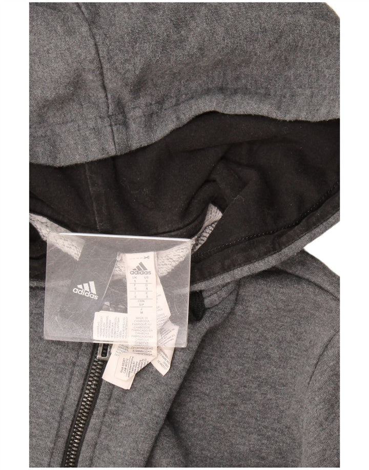 Adidas Hættetrøje med lynlås til mænd, lille grå bomuld