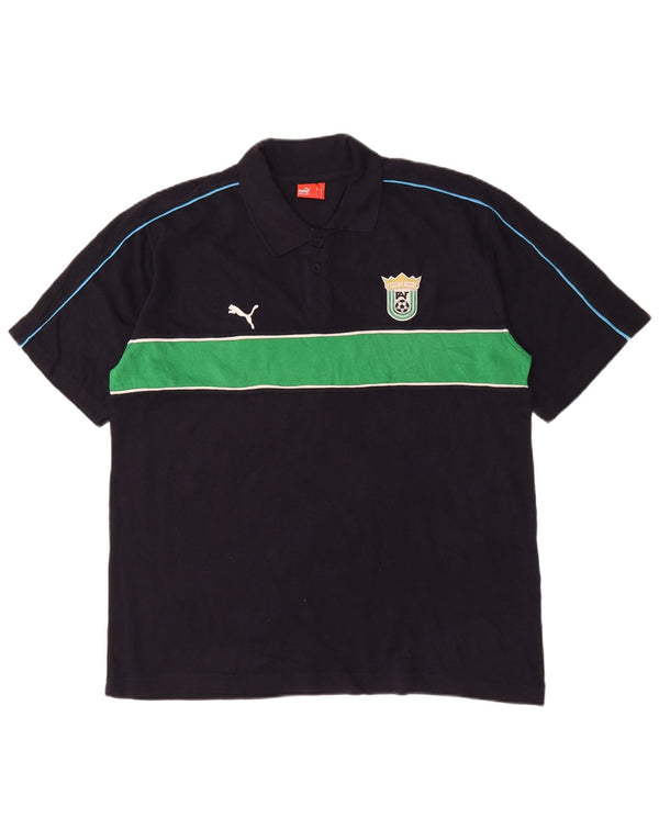 Puma Polo Shirt til mænd XL Sort Colourblock Bomuld