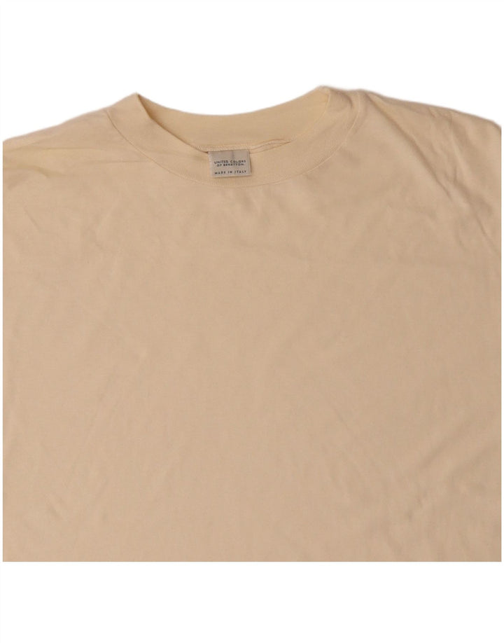 BENETTON Herre T-shirt Top Medium Beige Bomuld