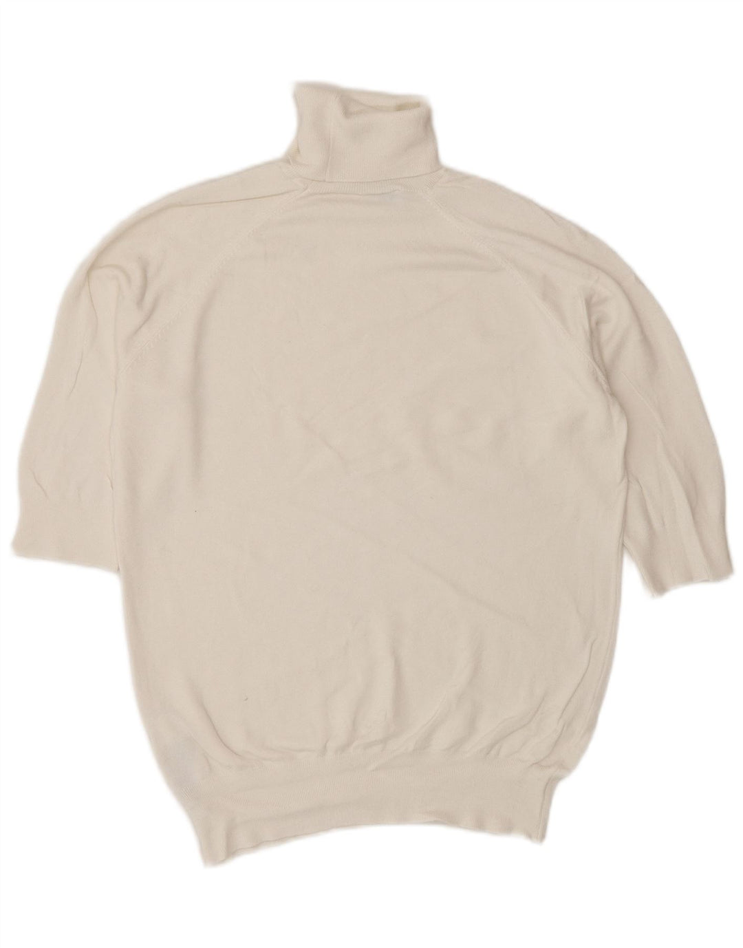 Zara Dame Kortærmet rullehals sweater UK 12 Medium White