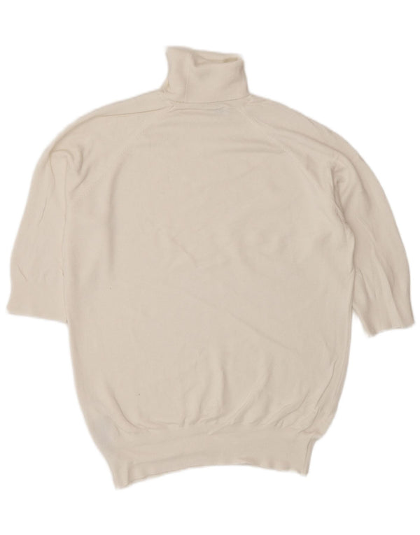 Zara Dame Kortærmet rullehals sweater UK 12 Medium White