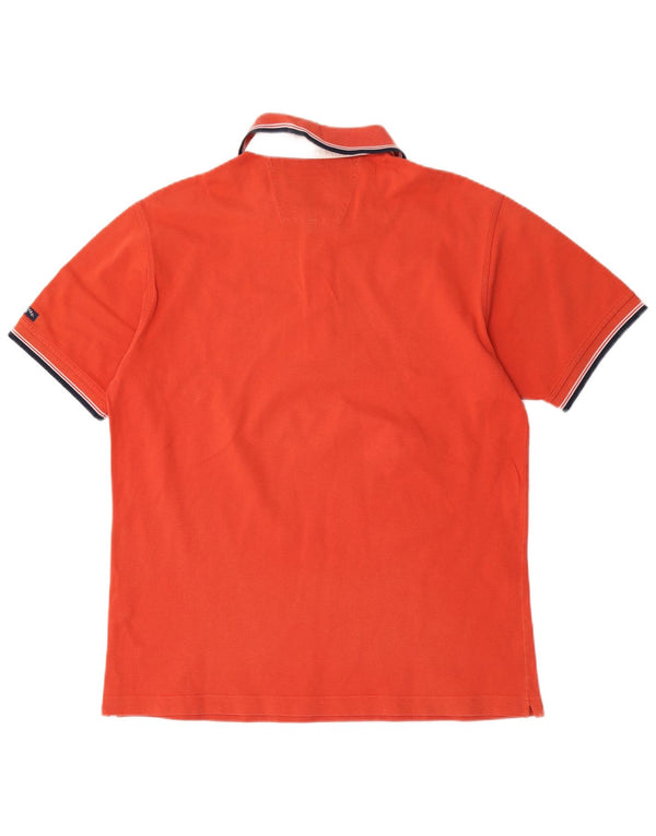 Navigare herre poloshirt XL orange stribet bomuld