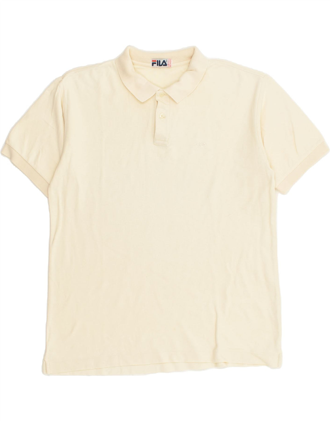 FILA Mens Polo Shirt IT 54 Large Off White Cotton | Vintage Fila | Thrift | Second-Hand Fila | Used Clothing | Messina Hembry 