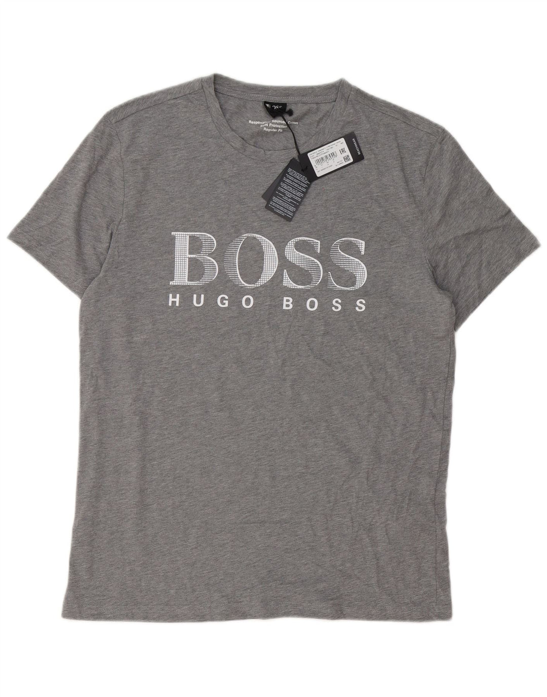 Hugo Boss Herre Grafisk T-Shirt Top Stor Grå Bomuld