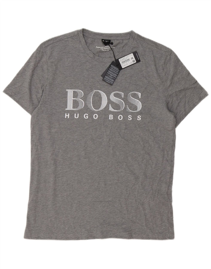 Hugo Boss Herre Grafisk T-Shirt Top Stor Grå Bomuld