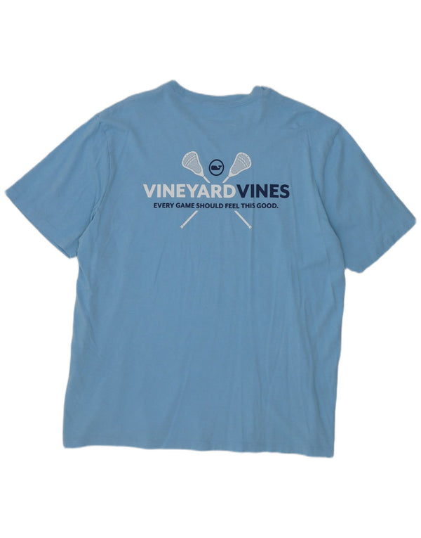 VINEYARD VINES Herre grafisk T-shirt Top Stor blå bomuld